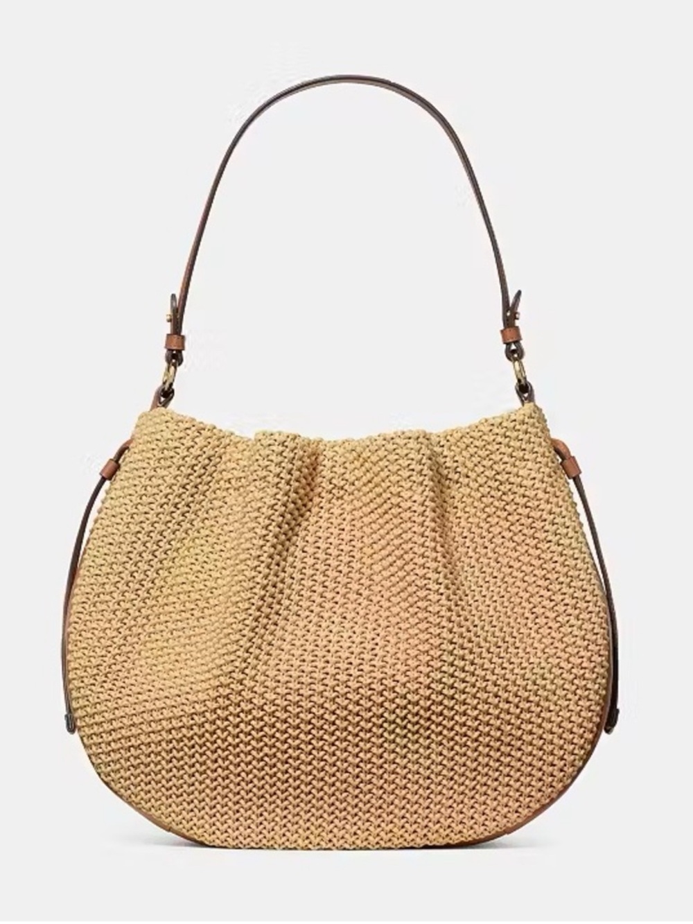 Kate Spade New York Pinch Straw Large Shoulder Bag Natural Multi